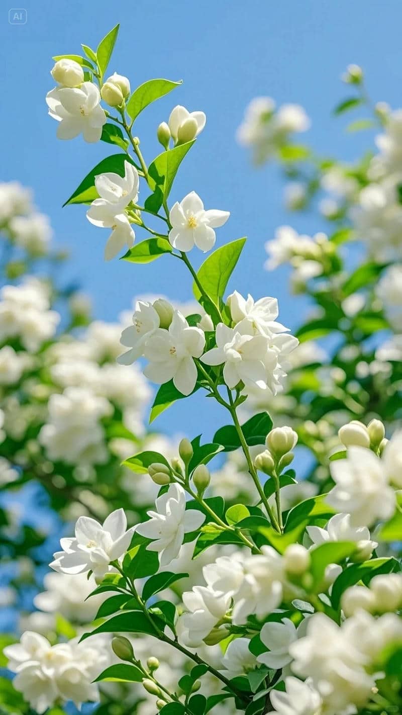 ảnh hoa nhài làm hình nền điện thoại