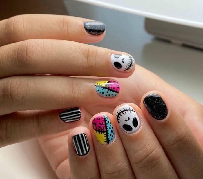 ảnh mẫu halloween cho móng ngắn