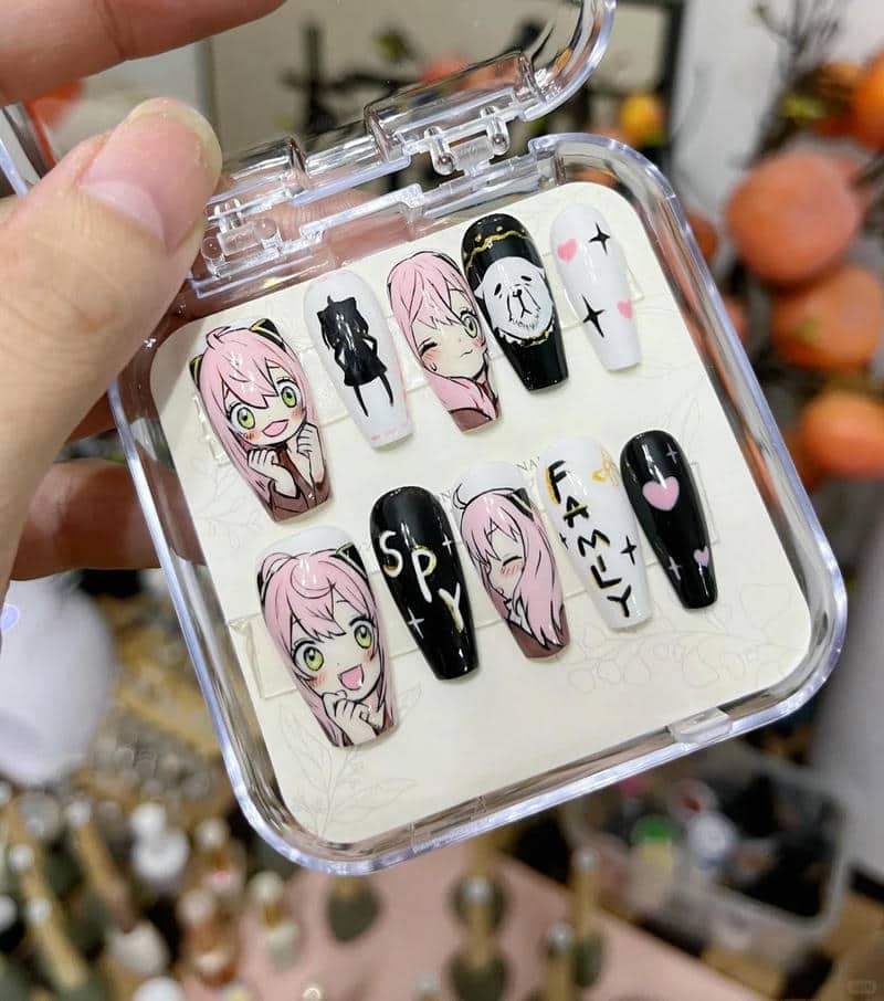 ảnh mẫu nail anime cute