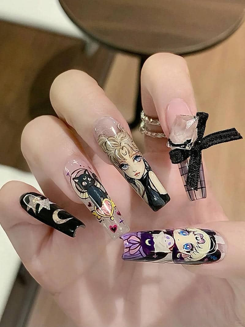 ảnh mẫu nail anime đẹp
