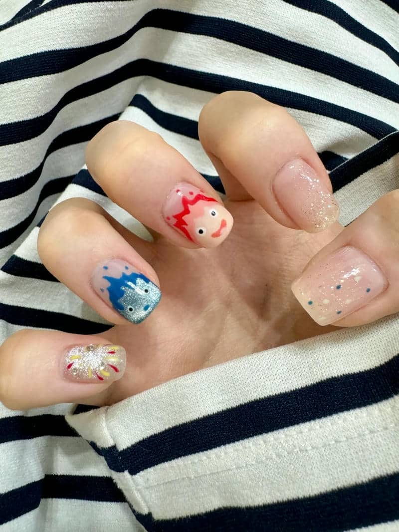 ảnh mẫu nail anime đơn giản