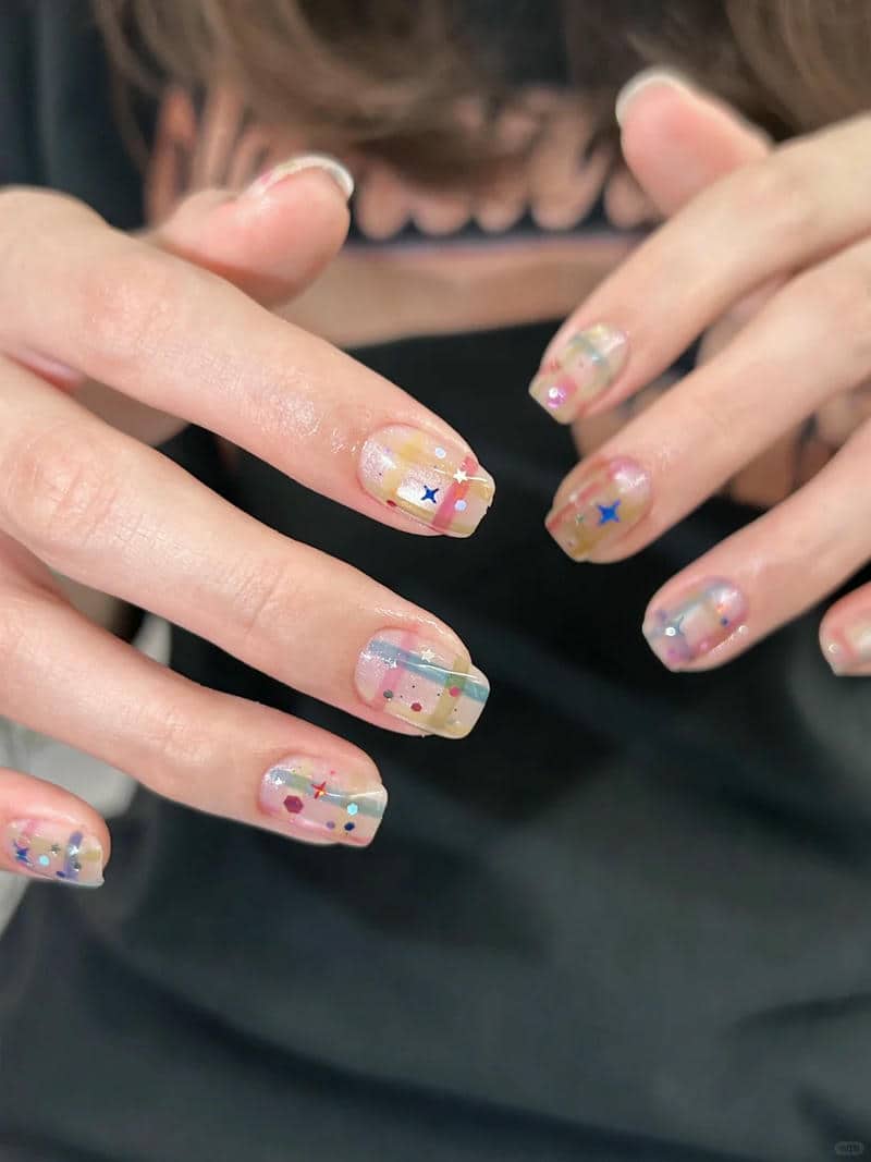 ảnh mẫu nail caro cute