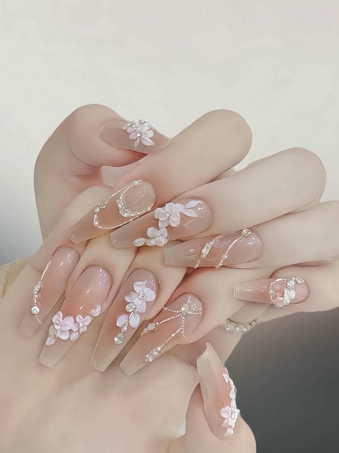ảnh mẫu nail cô dâu xinh