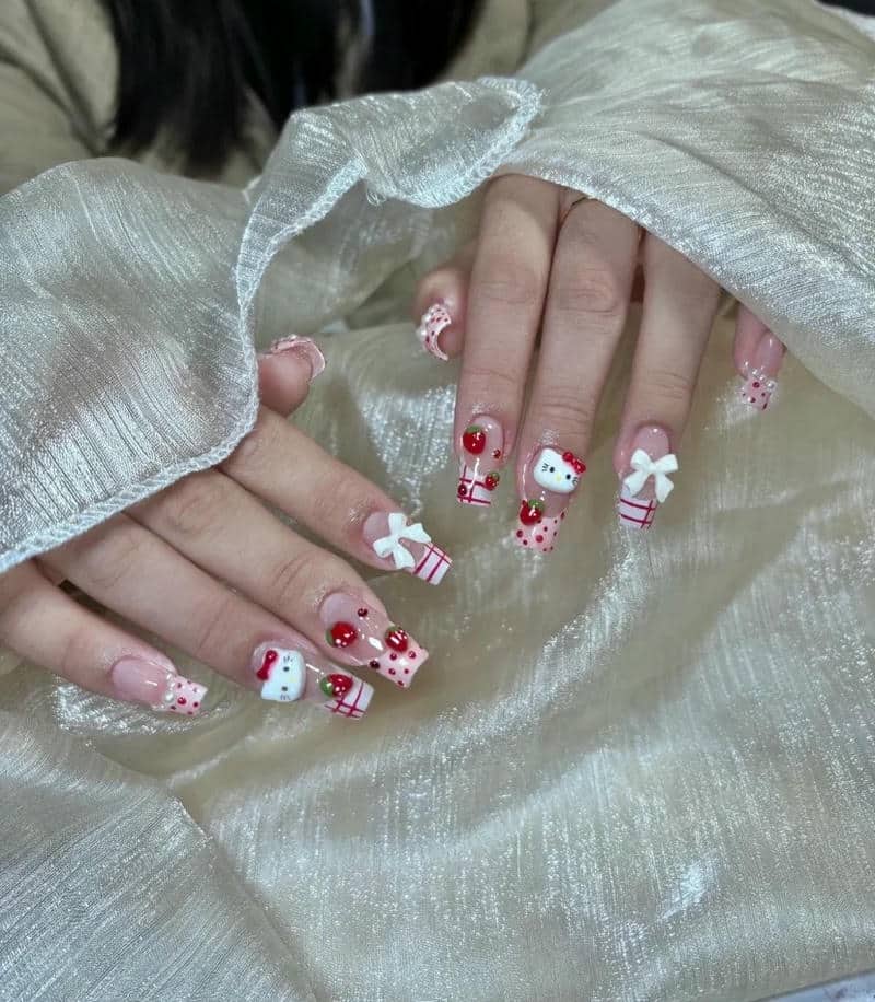 ảnh mẫu nail cute hello kitty