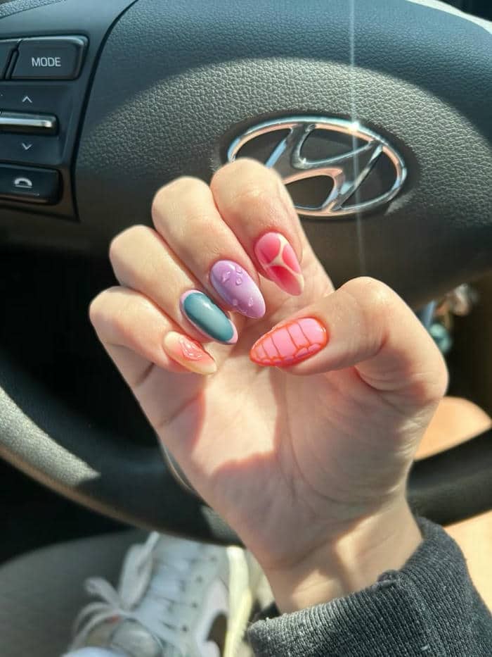 ảnh mẫu nail đắp bột đẹp đơn giản