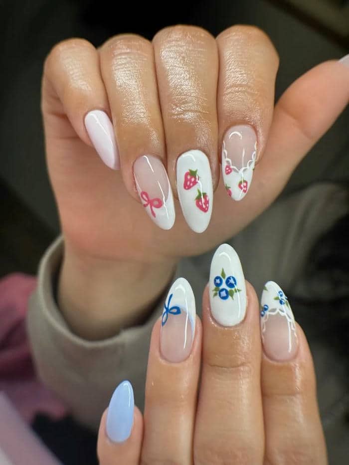ảnh mẫu nail đắp bột nhẹ nhàng