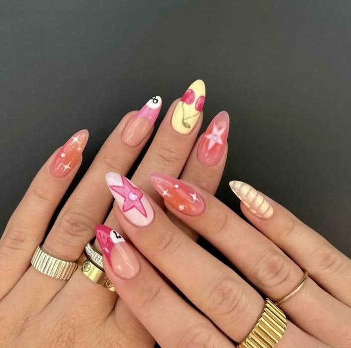 ảnh mẫu nail đắp bột xinh