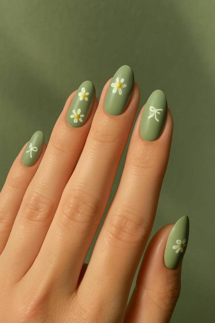 ảnh mẫu nail đẹp màu xanh bơ
