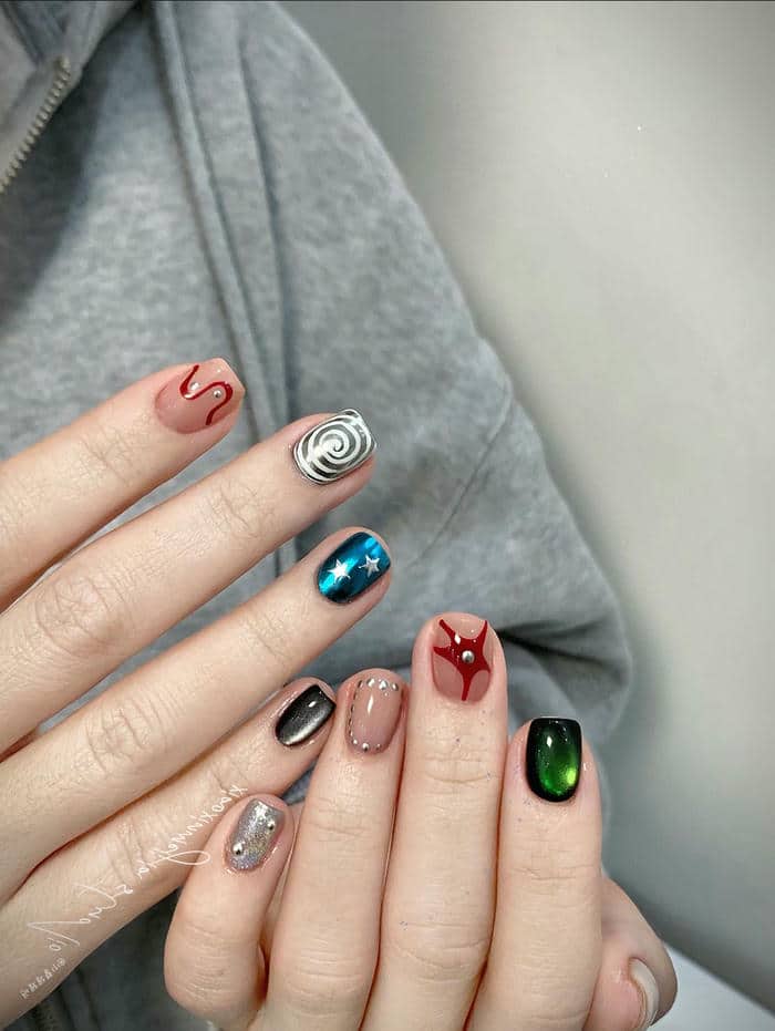 ảnh mẫu nail đơn giản cá tính