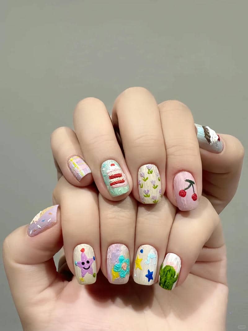 ảnh mẫu nail hà hước cute