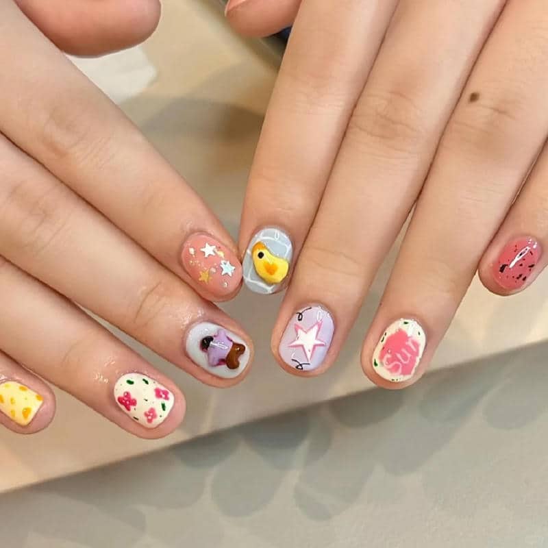 ảnh mẫu nail hài hước nhẹ nhàng