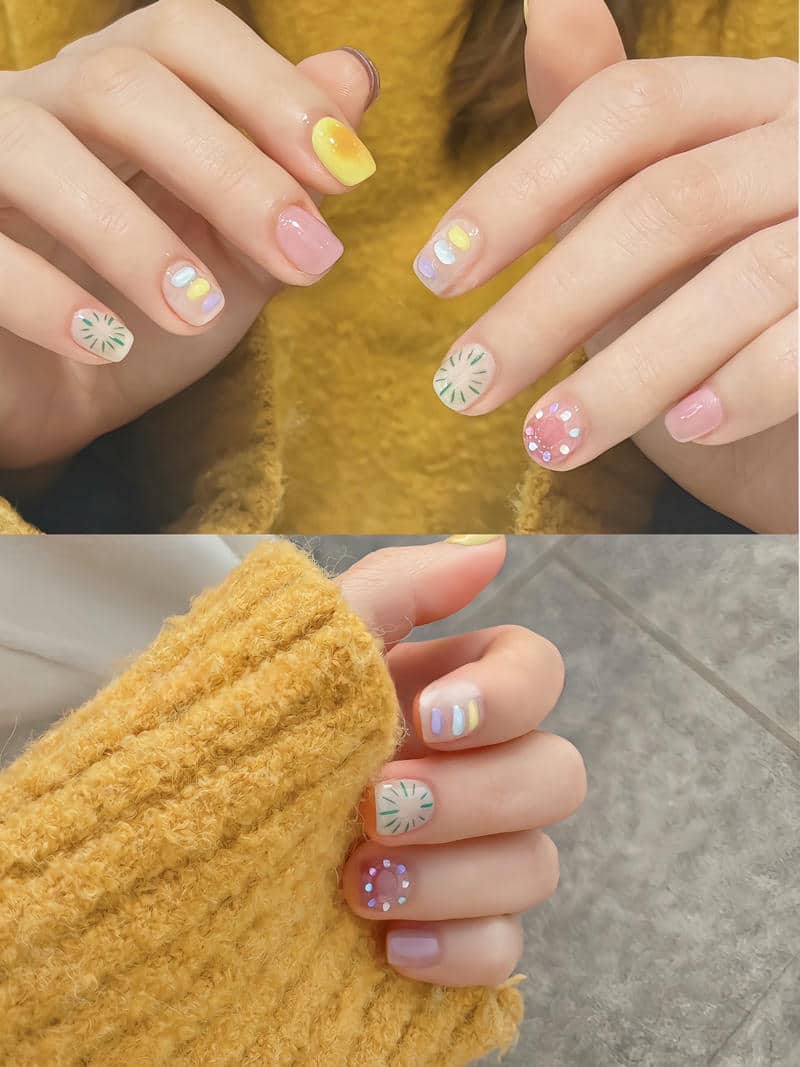 ảnh mẫu nail hàn quốc dễ thương