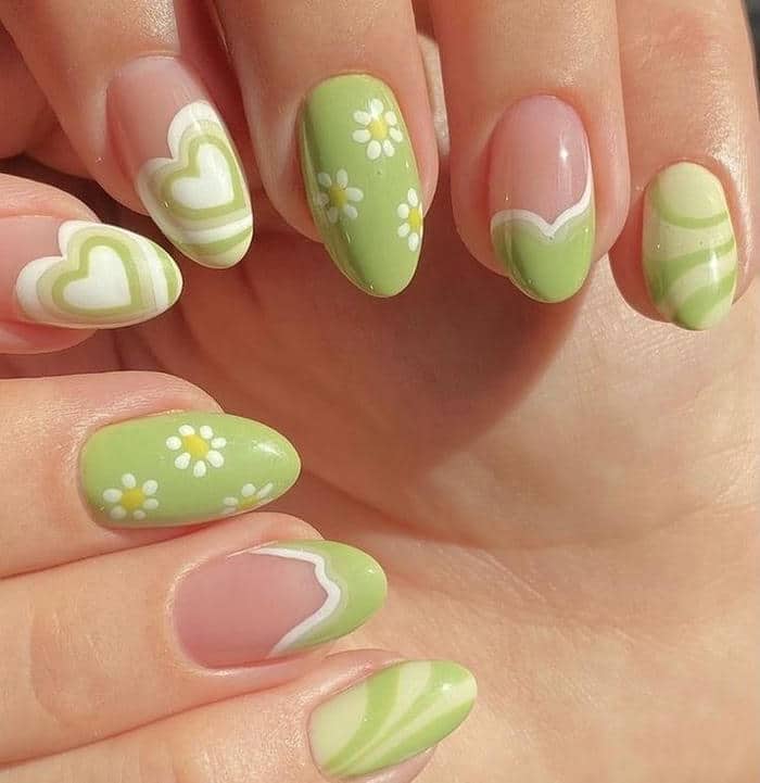 ảnh mẫu nail hoa cute