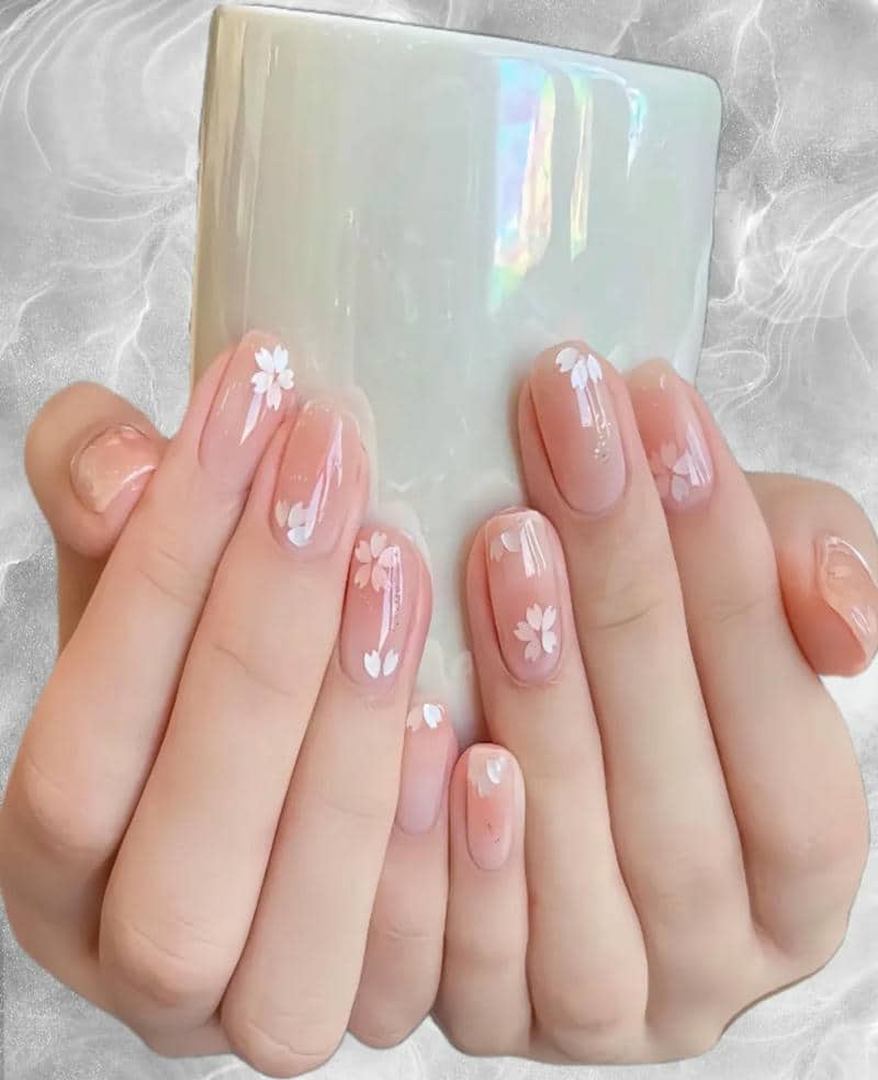 ảnh mẫu nail hoa đào