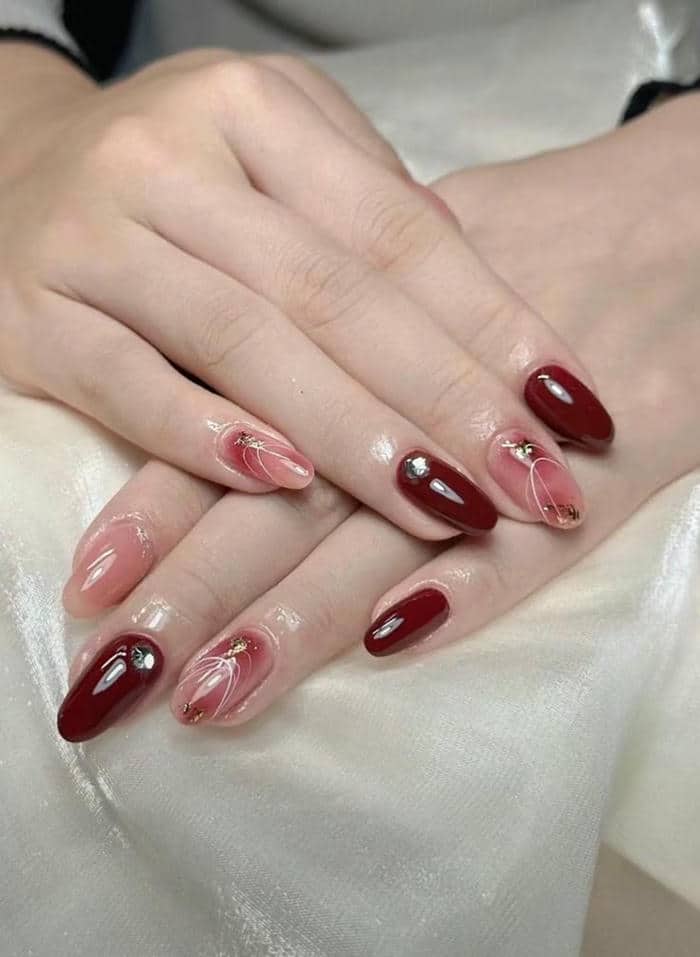 ảnh mẫu nail loang đơn giản