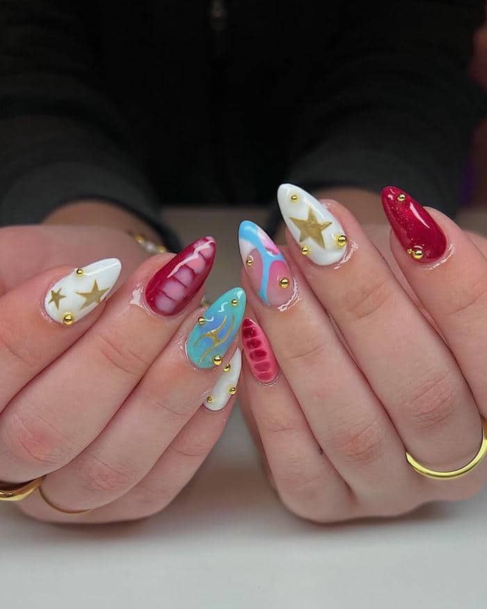ảnh mẫu nail mắt bột cute