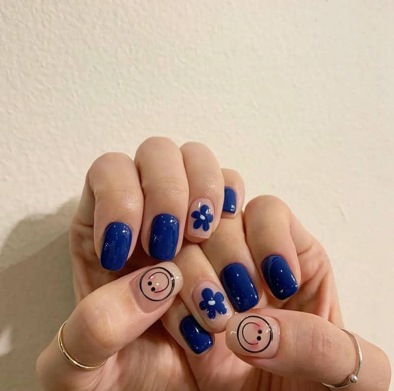 ảnh mẫu nail mặt cười cho móng ngắn