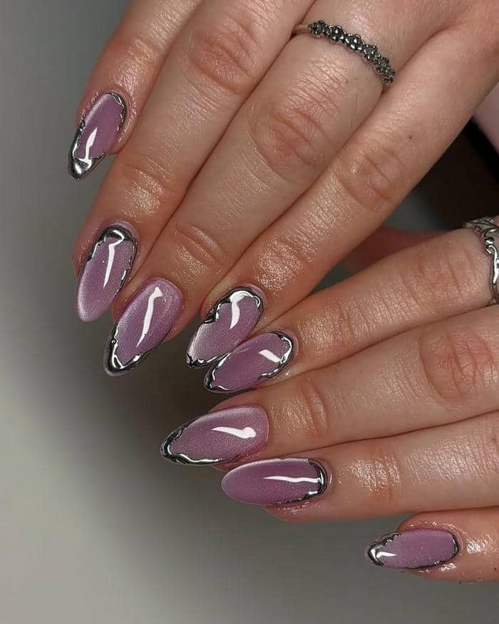 ảnh mẫu nail mắt mèo tím