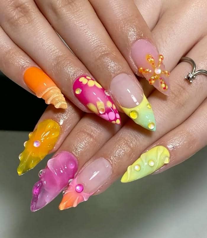 ảnh mẫu nail mùa hè đáng yêu