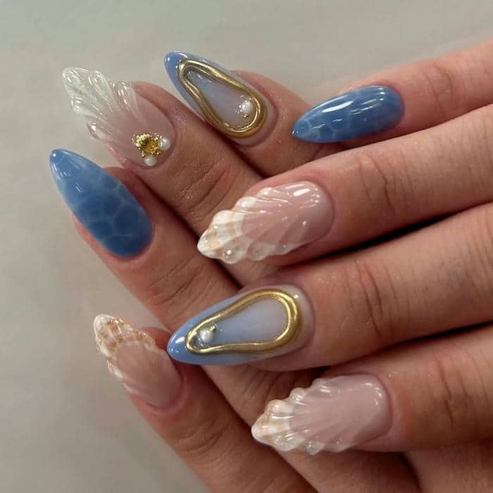 ảnh mẫu nail mùa hè đi biển