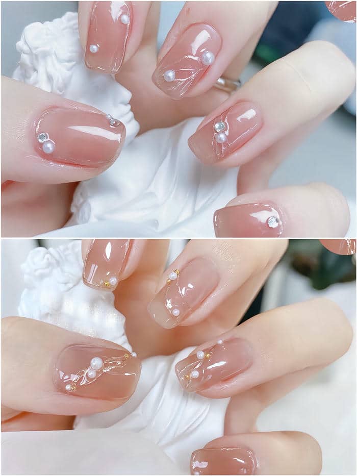 ảnh mẫu nail ngọc trai
