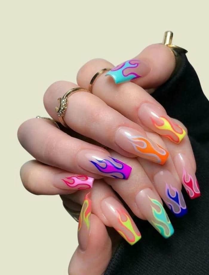 ảnh mẫu nail nhiều màu cute