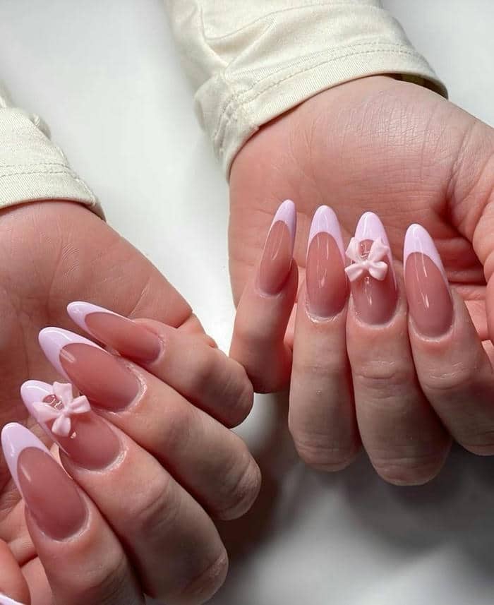 ảnh mẫu nail nơ cute