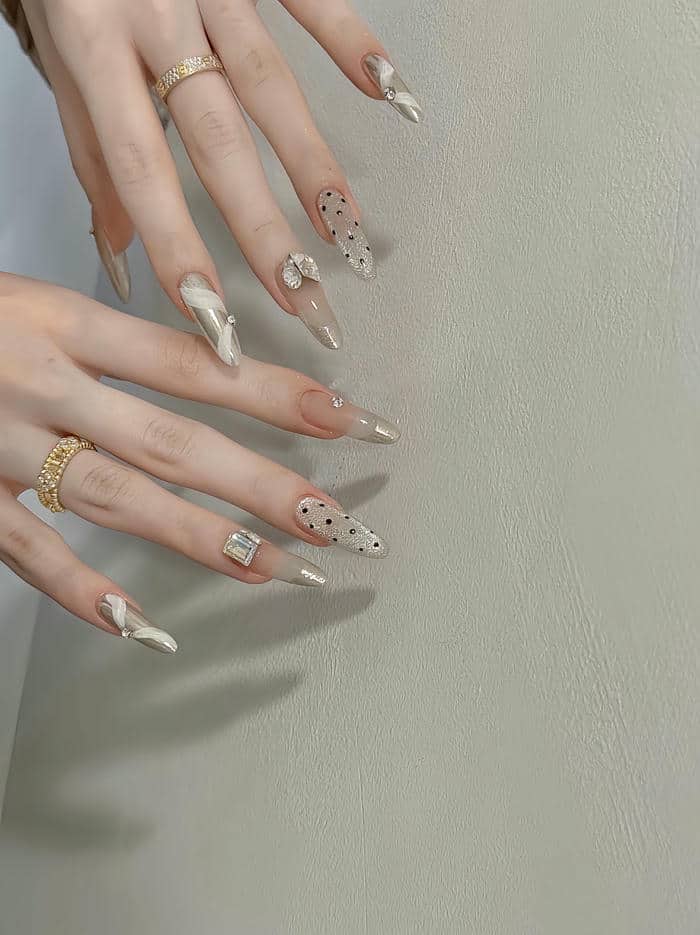 ảnh mẫu nail sang chảnh đơn giản