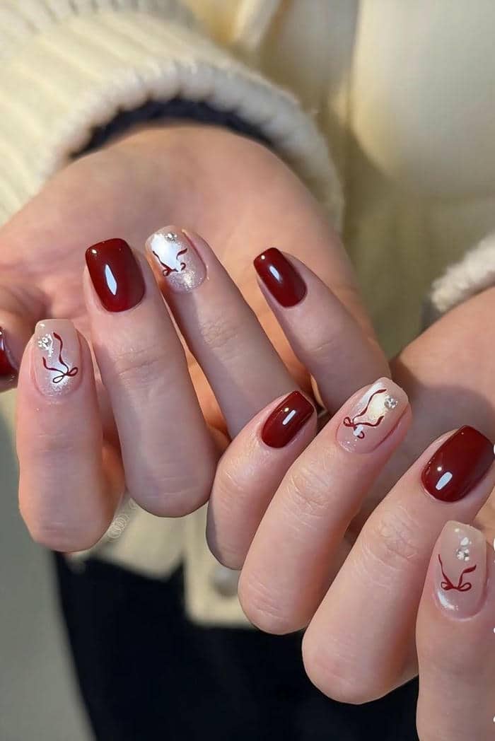 ảnh mẫu nail tết cho móng ngắn