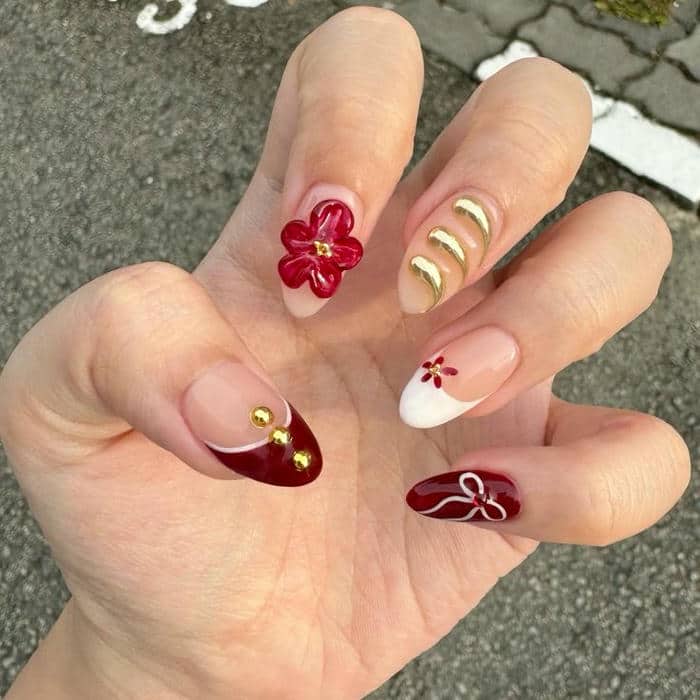 ảnh mẫu nail tết đơn giản