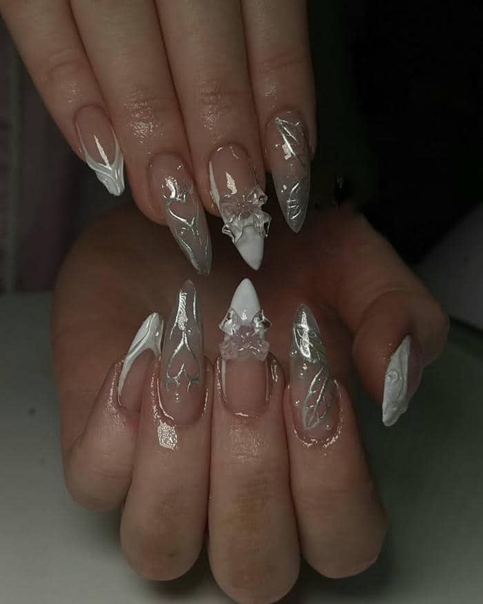 ảnh mẫu nail tráng gương cá tính