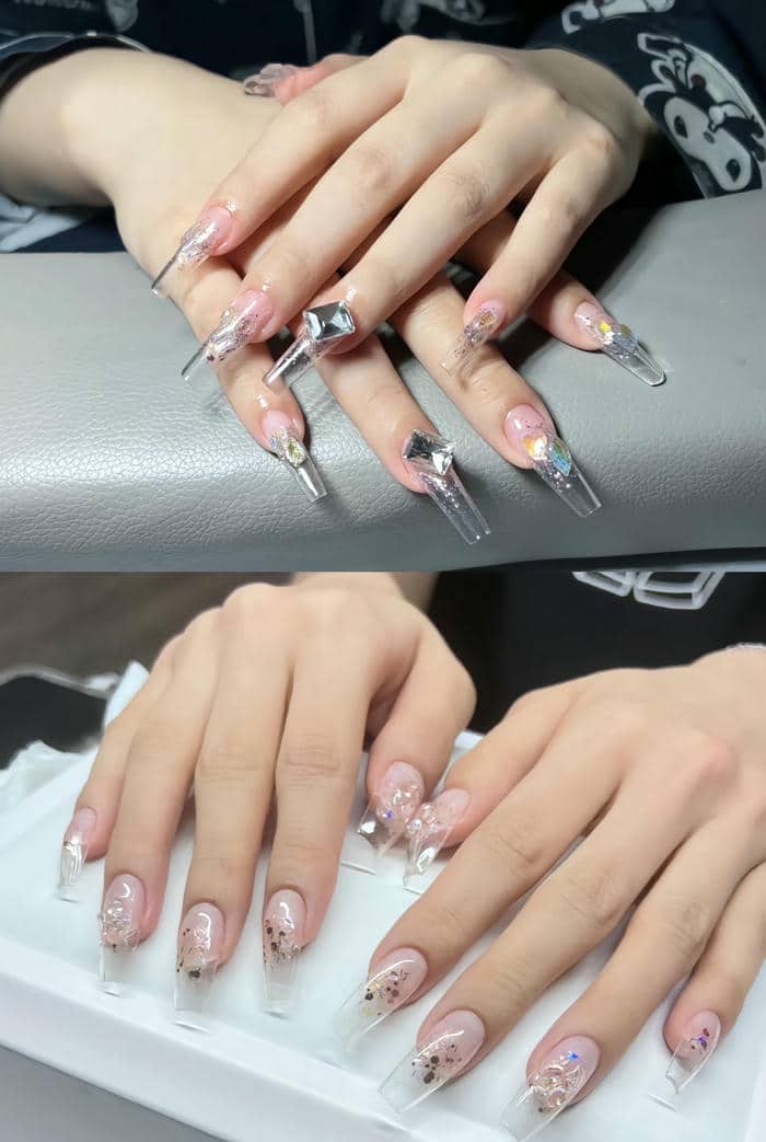 ảnh mẫu nail trong suốt đẹp