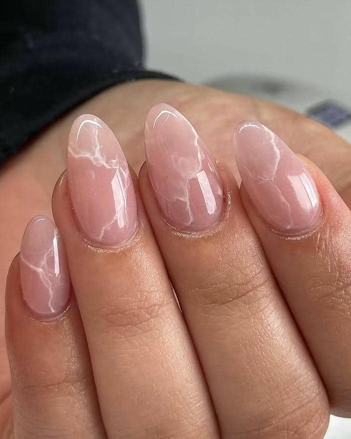 ảnh mẫu nail vân đá hồng