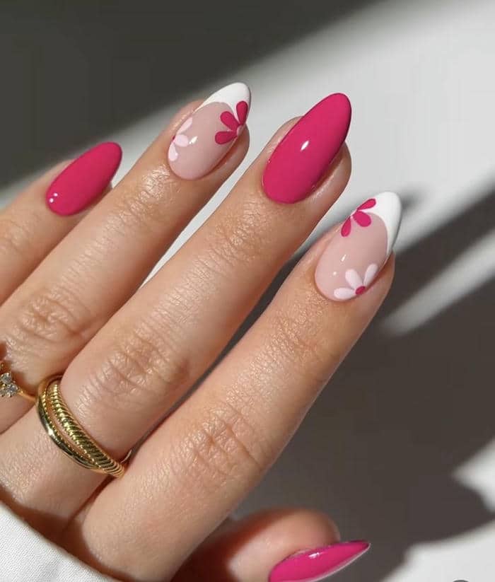 ảnh mẫu nail vẽ hoa đẹp