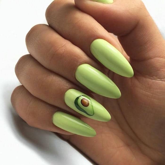 ảnh mẫu nail xanh bơ
