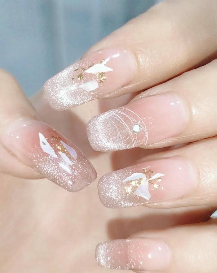 ảnh nail ẩn xà cừ đơn giản