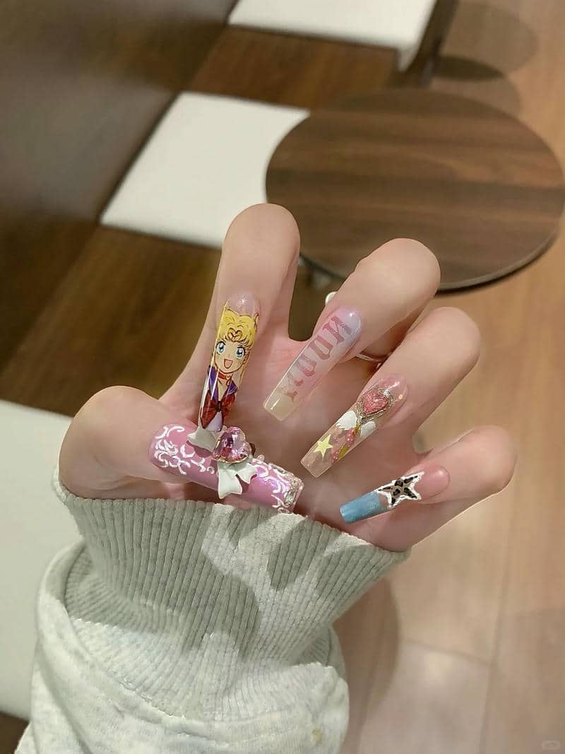 ảnh nail anime xinh