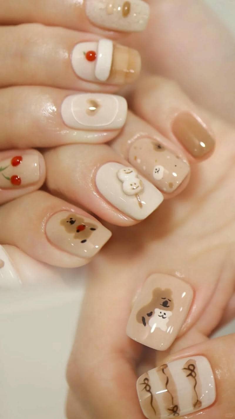 ảnh nail bánh bèo cho móng ngắn