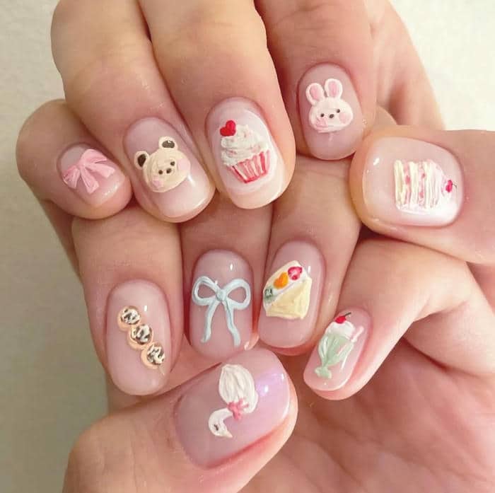 ảnh nail con thỏ cute