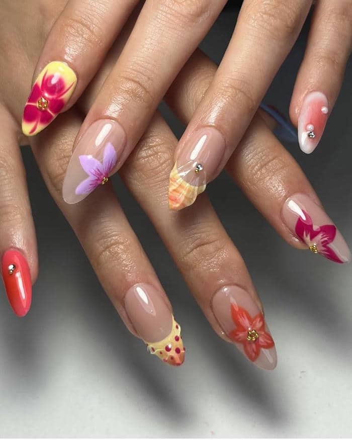 ảnh nail đắp bột đẹp