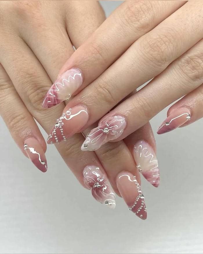 ảnh nail đơn giản đi biển
