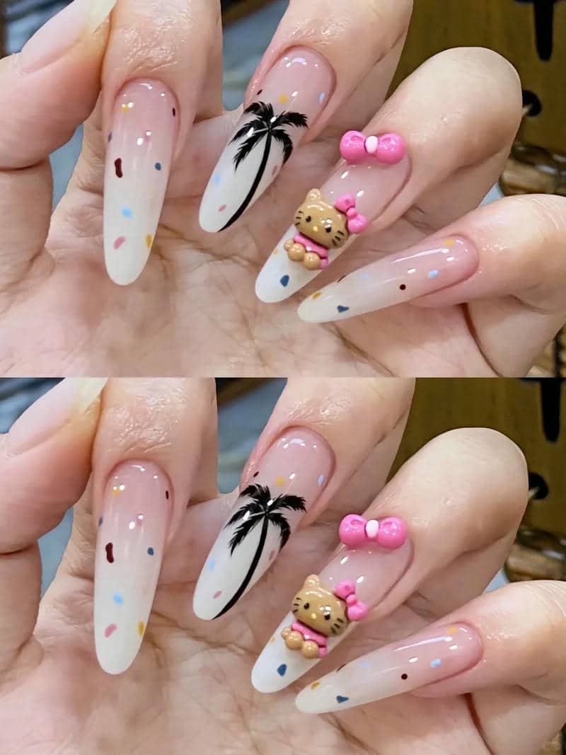 ảnh nail hello kitty đẹp