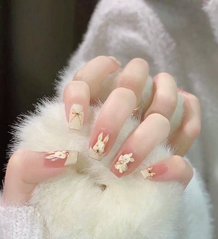 ảnh nail hình thỏ
