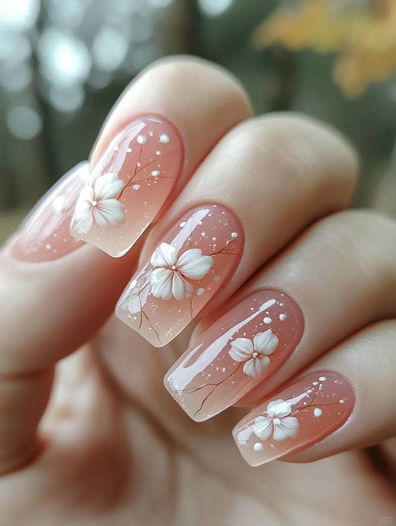 ảnh nail hoa đào cute