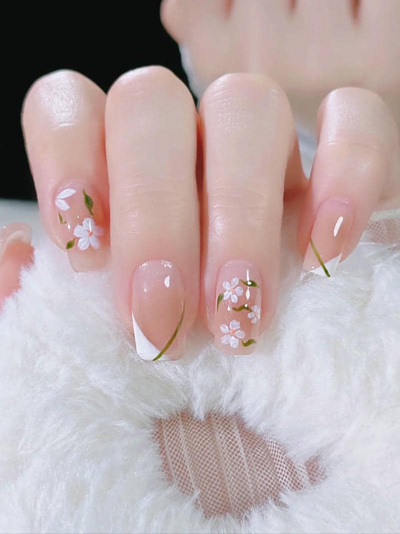 ảnh nail hoa đào thanh lịch