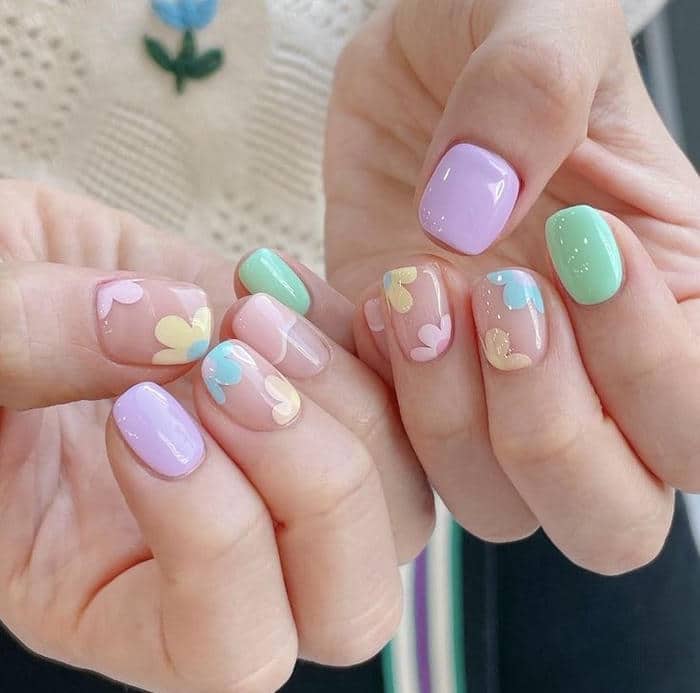 ảnh nail hoa đơn giản