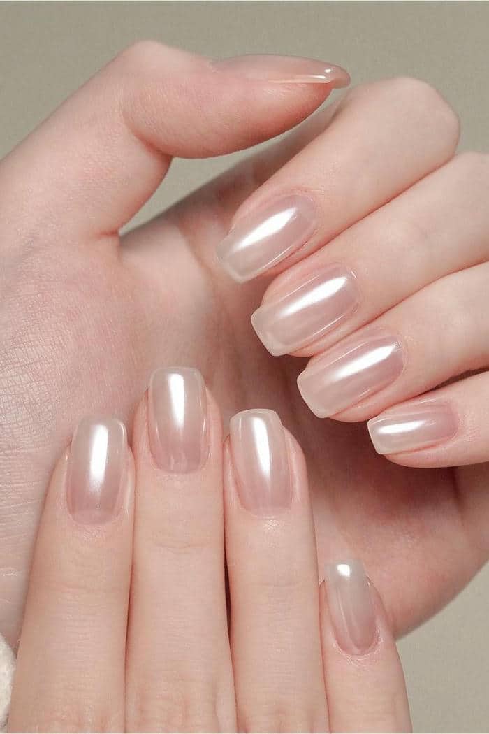 ảnh nail màu ngọc trai