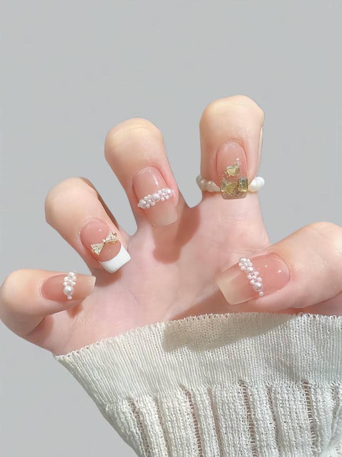 ảnh nail ngọc trai