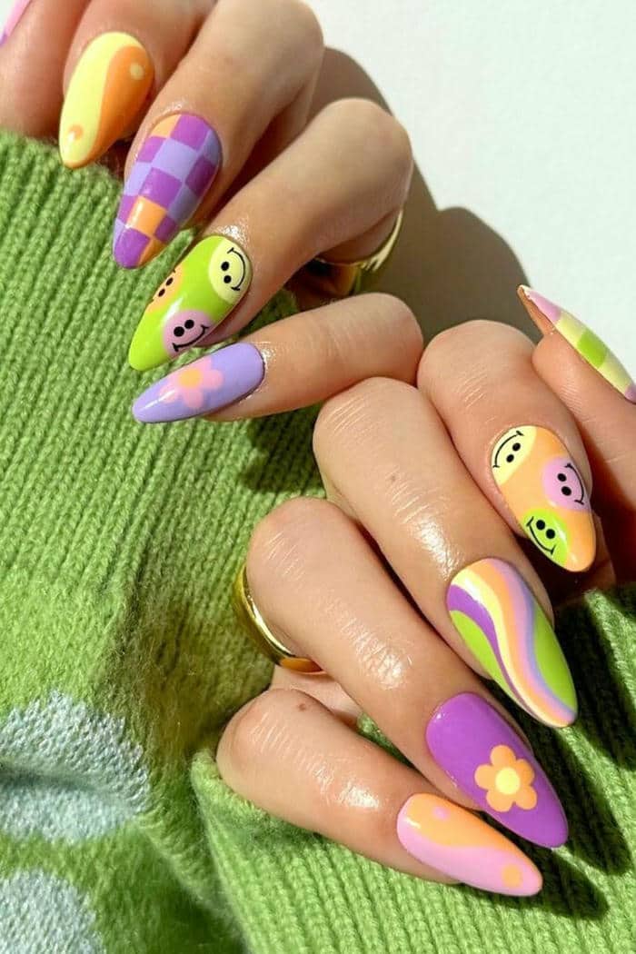 ảnh nail nhiều màu đẹp
