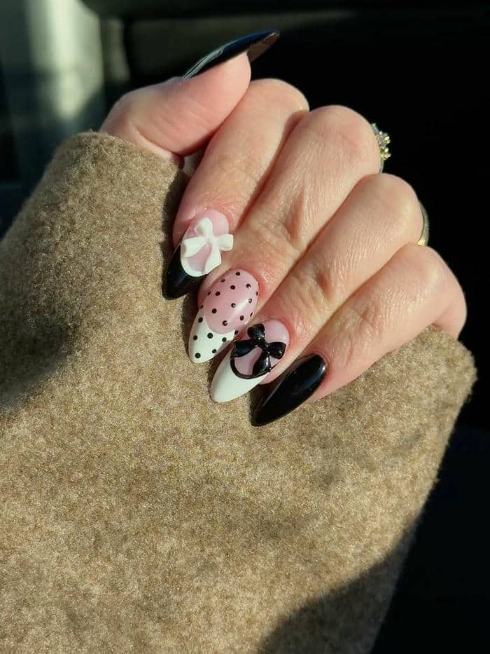 ảnh nail nơ đen